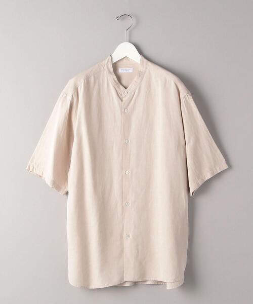 BEAUTY&YOUTH UNITED ARROWS（ビューティーアンドユースユナイテッドアローズ）の「BY ドレープ バンドカラー シャツ（シャツ/ブラウス・メンズ・ライトブルー/ネイビー/オフホワイト/オリーブ・SMALL/MEDIUM/LARGE/X-LARGE）」の2枚目の写真