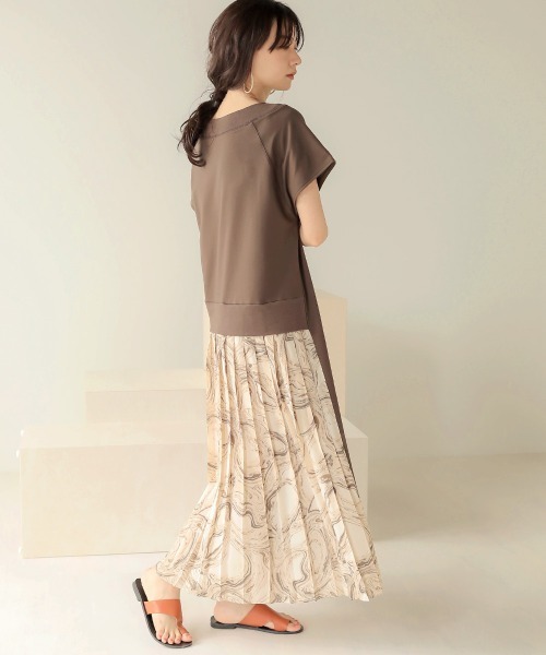 Bab(バブ)の「【WEB限定】バックプリーツスウェット半袖ワンピース(ワンピース・レディース・ブラック/ライトグレー/ベージュ/A/B/C・FREE)」の5枚目の写真