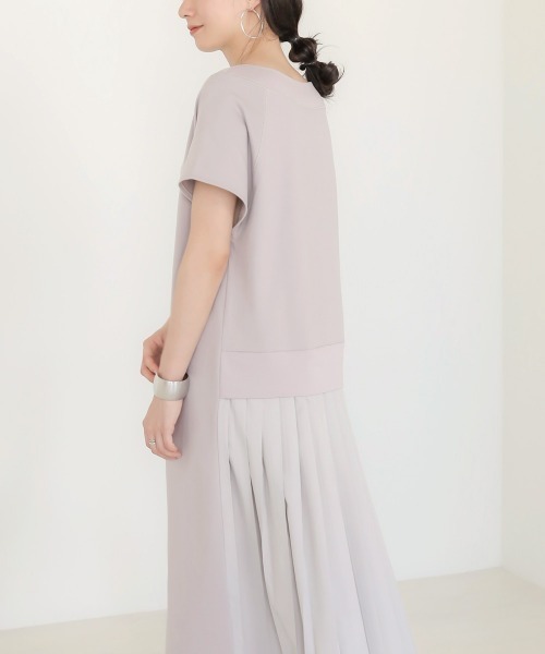 Bab(バブ)の「【WEB限定】バックプリーツスウェット半袖ワンピース(ワンピース・レディース・ブラック/ライトグレー/ベージュ/A/B/C・FREE)」の14枚目の写真