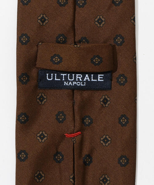 【美品】ULTURALE／ウルトゥラーレ／小紋柄／セッテピエゲ／ブラウン セール】ULTURALE シルク セッテピエゲ 小紋タイ（ネクタイ