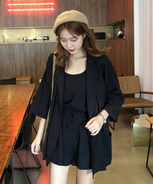 Girly Doll(ガーリードール)の「スプリング・サマージャケット・キャミ・パンツ3点セットアップ(セットアップ・レディース・ブラック/ブルー/ピンク/グレー系その他/ブラック系その他/ピンク系その他/グリーン系その他/グレー/ベージュ/ブルー系その他/カーキ/ベージュ系その他/ブラウン系その他/モカ・FREE)」の18枚目の写真