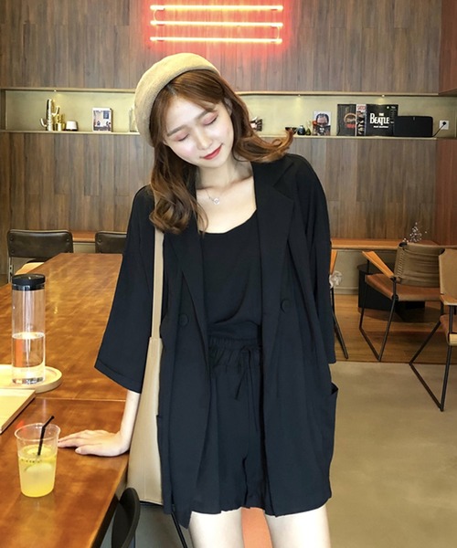 Girly Doll(ガーリードール)の「スプリング・サマージャケット・キャミ・パンツ3点セットアップ(セットアップ・レディース・ブラック/ブルー/ピンク/グレー系その他/ブラック系その他/ピンク系その他/グリーン系その他/グレー/ベージュ/ブルー系その他/カーキ/ベージュ系その他/ブラウン系その他/モカ・FREE)」の20枚目の写真