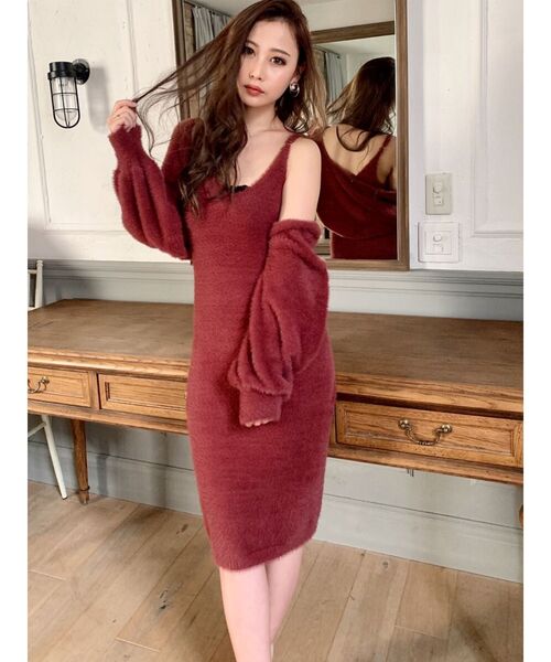 RESEXXY（リゼクシー）の「ミニシャギーワンピース【セットアップ着用可能】（ワンピース・レディース・ブラック/ワイン/ベージュ・FREE）」の8枚目の写真