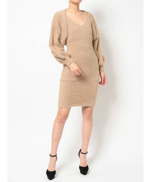 RESEXXY（リゼクシー）の「ミニシャギーワンピース【セットアップ着用可能】（ワンピース・レディース・ブラック/ワイン/ベージュ・FREE）」の12枚目の写真