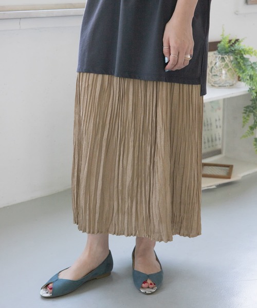 ITEMS URBANRESEARCH(アイテムズ アーバンリサーチ)の「ガラプリーツスカート(スカート)」|カーキ