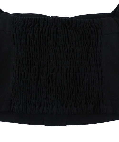 ALEXIA STAM（アリシアスタン）の「Front Button Off The Shoulder Crop Top/フロントボタンオフショルダークロップトップ（Tシャツ/カットソー・レディース・ブラック/ベージュ/カーキ・FREE）」の19枚目の写真