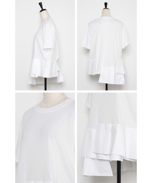 Bonjour Sagan（ボンジュールサガン）の「裾切り替えデザインカットソー（Tシャツ/カットソー・レディース・ブラック/カーキ/ホワイト・FREE）」の5枚目の写真