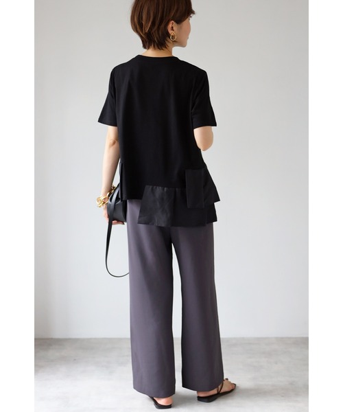 Bonjour Sagan（ボンジュールサガン）の「裾切り替えデザインカットソー（Tシャツ/カットソー・レディース・ブラック/カーキ/ホワイト・FREE）」の21枚目の写真