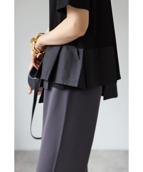 Bonjour Sagan（ボンジュールサガン）の「裾切り替えデザインカットソー（Tシャツ/カットソー・レディース・ブラック/カーキ/ホワイト・FREE）」の19枚目の写真