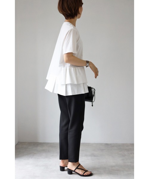 Bonjour Sagan（ボンジュールサガン）の「裾切り替えデザインカットソー（Tシャツ/カットソー・レディース・ブラック/カーキ/ホワイト・FREE）」の17枚目の写真