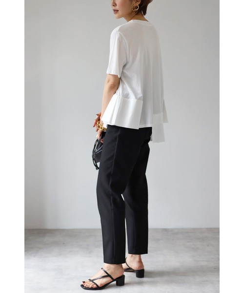 Bonjour Sagan（ボンジュールサガン）の「裾切り替えデザインカットソー（Tシャツ/カットソー・レディース・ブラック/カーキ/ホワイト・FREE）」の16枚目の写真