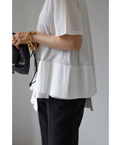 Bonjour Sagan（ボンジュールサガン）の「裾切り替えデザインカットソー（Tシャツ/カットソー・レディース・ブラック/カーキ/ホワイト・FREE）」の14枚目の写真