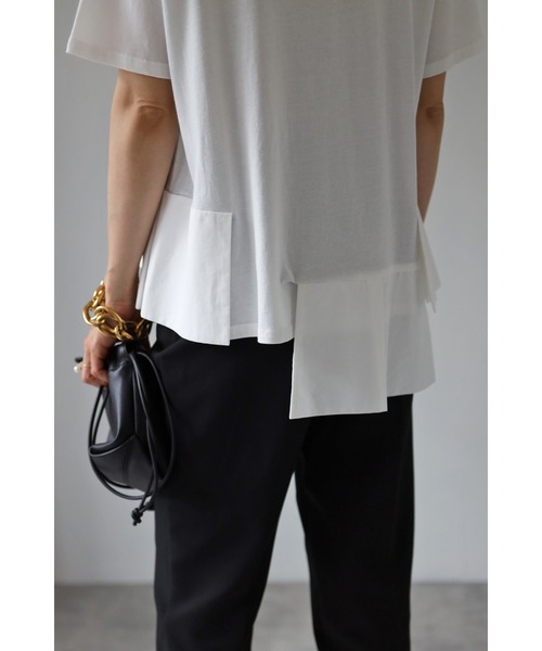 Bonjour Sagan（ボンジュールサガン）の「裾切り替えデザインカットソー（Tシャツ/カットソー・レディース・ブラック/カーキ/ホワイト・FREE）」の13枚目の写真