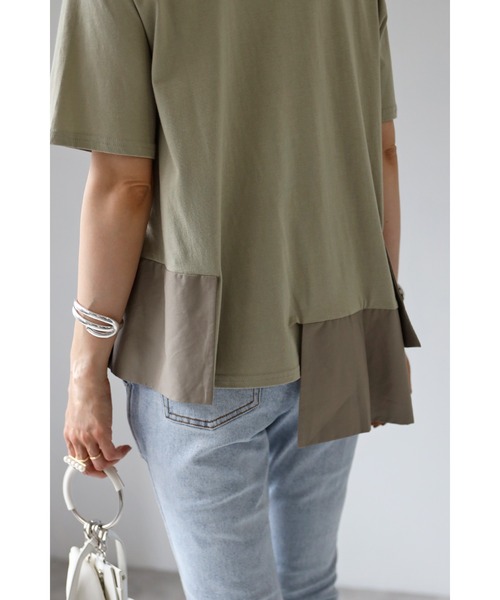 Bonjour Sagan（ボンジュールサガン）の「裾切り替えデザインカットソー（Tシャツ/カットソー・レディース・ブラック/カーキ/ホワイト・FREE）」の8枚目の写真