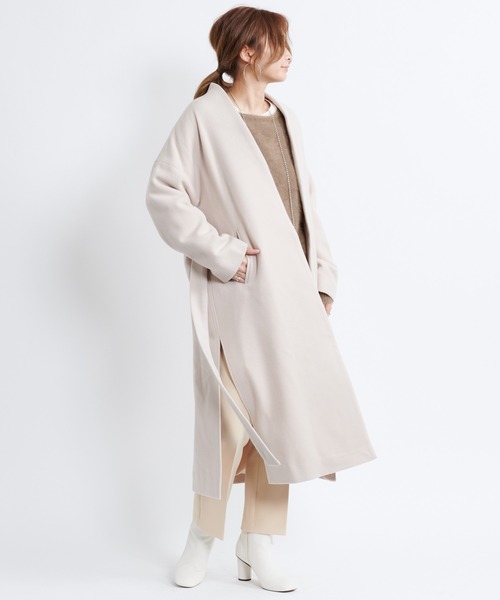 DouDou(ドゥドゥ)の「ニューイングランドラムコート(チェスターコート・レディース・キナリ/ブラウン/グリーン・FREE)」の6枚目の写真