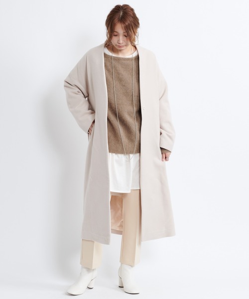 DouDou(ドゥドゥ)の「ニューイングランドラムコート(チェスターコート・レディース・キナリ/ブラウン/グリーン・FREE)」の7枚目の写真