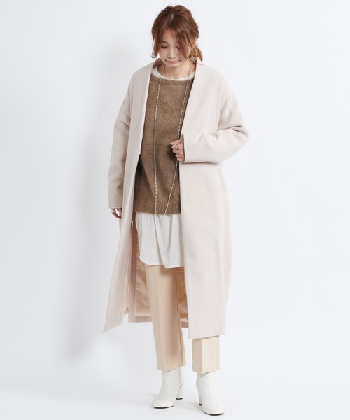 DouDou(ドゥドゥ)の「ニューイングランドラムコート(チェスターコート・レディース・キナリ/ブラウン/グリーン・FREE)」の10枚目の写真