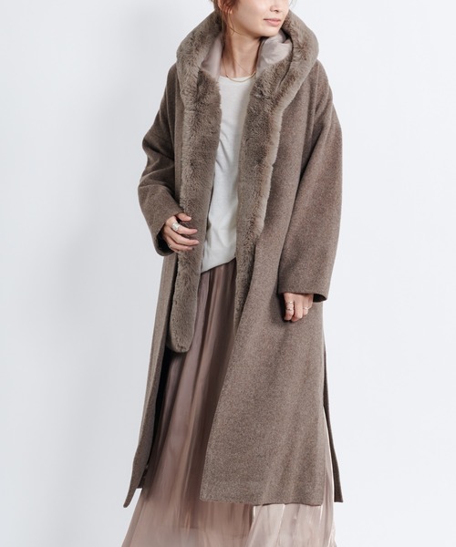 DouDou(ドゥドゥ)の「ニューイングランドラムコート(チェスターコート・レディース・キナリ/ブラウン/グリーン・FREE)」の20枚目の写真