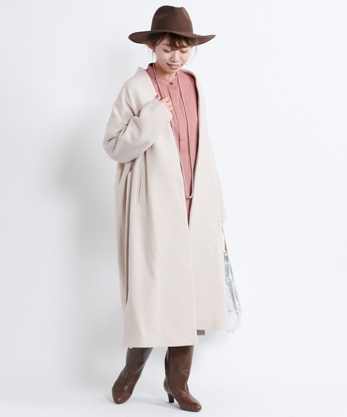 DouDou(ドゥドゥ)の「ニューイングランドラムコート(チェスターコート・レディース・キナリ/ブラウン/グリーン・FREE)」の15枚目の写真