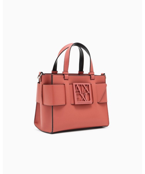 A|X アルマーニ エクスチェンジ】BOXロゴバックル ミニハンドバッグ