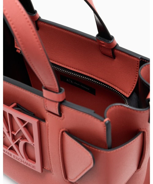 A|X アルマーニ エクスチェンジ】BOXロゴバックル ミニハンドバッグ