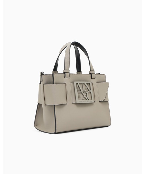 A|X アルマーニ エクスチェンジ】BOXロゴバックル ミニハンドバッグ