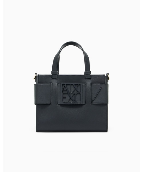 A|X アルマーニ エクスチェンジ】BOXロゴバックル ミニハンドバッグ