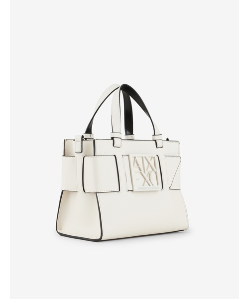 Armani Exchange ロゴ付きハンドバッグ BOXロゴバックル ミニハンドバッグ | Armani Exchange