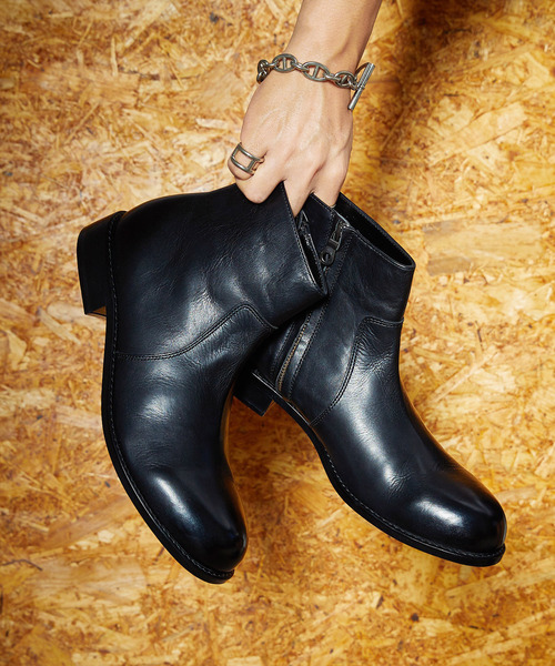 PADRONE パドローネ / SIDE ZIP BOOTS [RAUL] サイドジップレザーブーツ ヒールブーツ 日本製 / PU7358-1118（ブーツ）｜PADRONE（パドローネ）