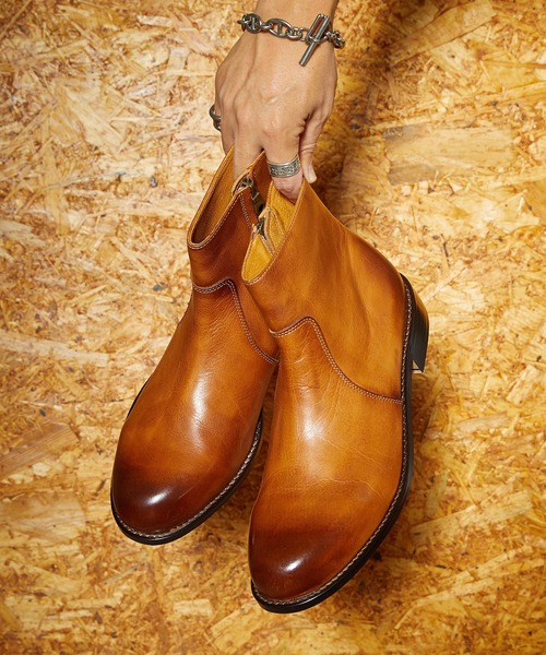 PADRONE パドローネ / SIDE ZIP BOOTS [RAUL] サイドジップレザーブーツ ヒールブーツ 日本製 / PU7358-1118（ブーツ）｜PADRONE（パドローネ）