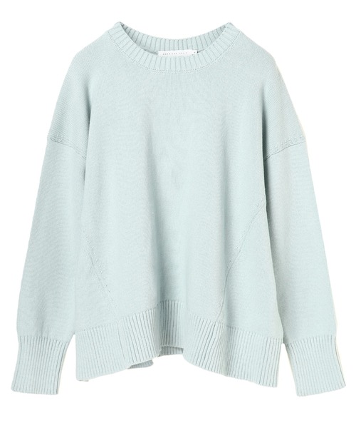 AMERICAN HOLIC（アメリカンホリック）の「フロントスリットクルーネックニットプルオーバー（ニット/セーター・レディース・ブラック/オフホワイト/ピンク/グレイッシュベージュ/イエロー/ミント・MEDIUM/LARGE）」の5枚目の写真