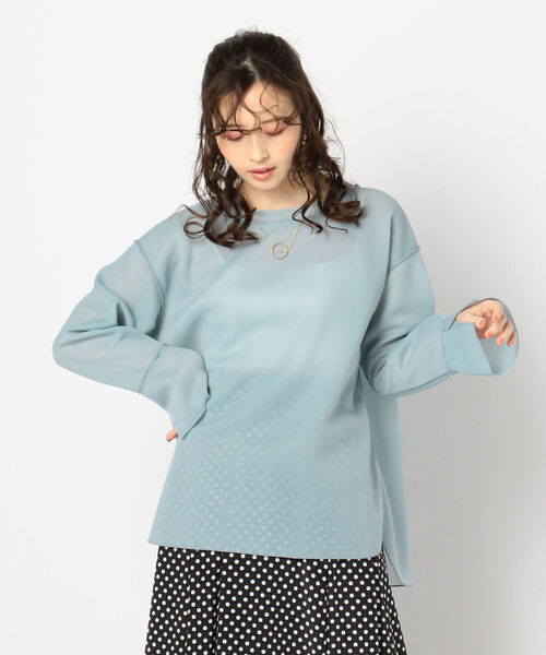 Rie Miller（リエミラー）の「シアーダンボールニットプルオーバーカットソー（Tシャツ/カットソー・レディース・ホワイト/マスタード/サックスブルー・38）」の3枚目の写真