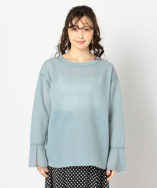 Rie Miller（リエミラー）の「シアーダンボールニットプルオーバーカットソー（Tシャツ/カットソー・レディース・ホワイト/マスタード/サックスブルー・38）」の5枚目の写真