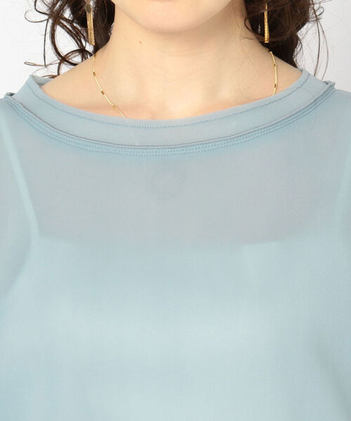 Rie Miller（リエミラー）の「シアーダンボールニットプルオーバーカットソー（Tシャツ/カットソー・レディース・ホワイト/マスタード/サックスブルー・38）」の7枚目の写真