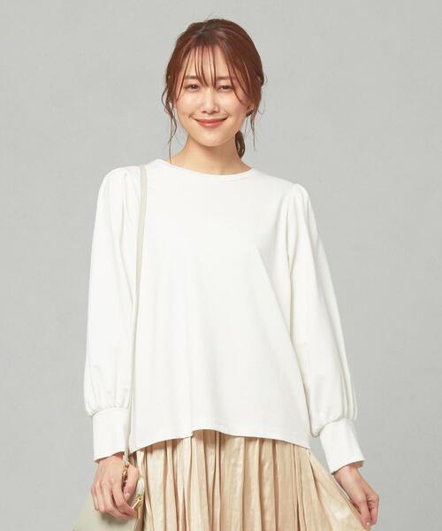 closet story（クローゼットストーリー）の「＜closet story＞ボリュームスリーブ カットソー（Tシャツ/カットソー・レディース・ホワイト/ライトピンク/ネイビー・FREE）」の2枚目の写真