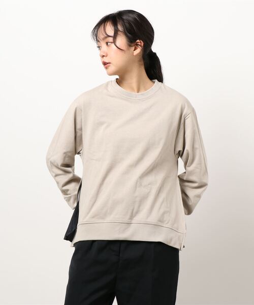 KOBE LETTUCE（コウベレタス）の「サイドジッププリーツ2wayトップス（スウェット・レディース・オフホワイト/グレイッシュベージュ/ネイビー・FREE）」の11枚目の写真