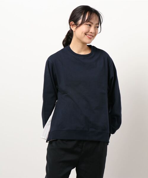 KOBE LETTUCE（コウベレタス）の「サイドジッププリーツ2wayトップス（スウェット・レディース・オフホワイト/グレイッシュベージュ/ネイビー・FREE）」の12枚目の写真