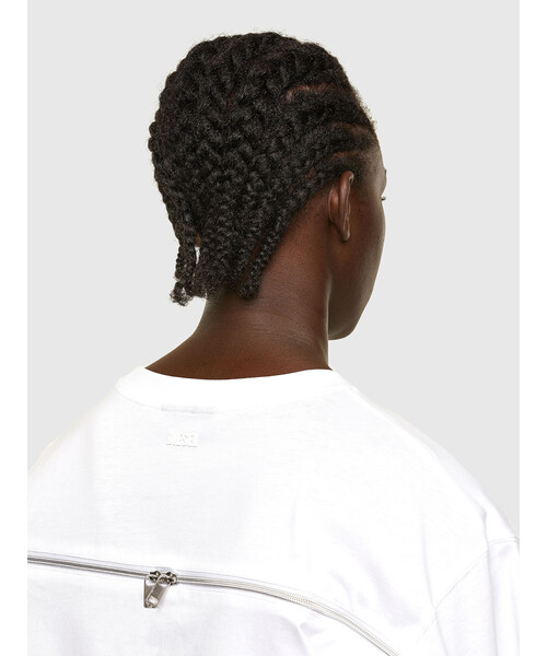 DIESEL（ディーゼル）の「レディース トップス バックオープン ジップ ロゴ（Tシャツ/カットソー・レディース・ブラック/ホワイト/ブルー・MEDIUM/LARGE/X-SMALL/SMALL）」の14枚目の写真