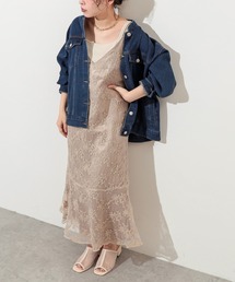 natural couture | オーガンジー刺繍キャミワンピース(ワンピース)