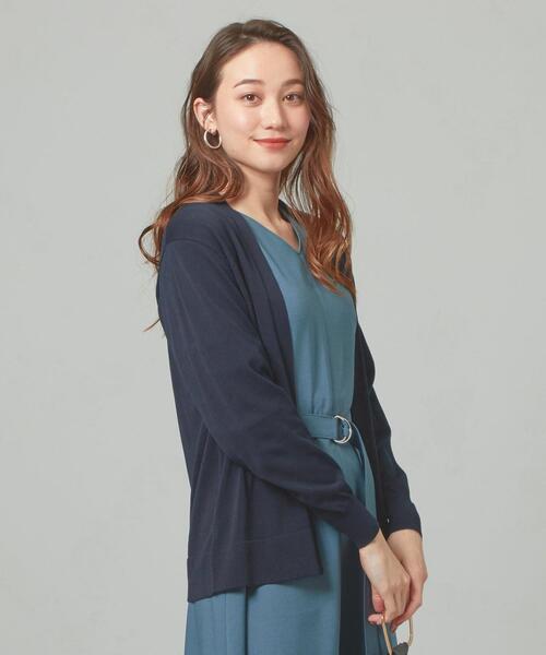 closet story（クローゼットストーリー）の「＜closet story＞□デオドラント キナガシ カーディガン -手洗い可能-（カーディガン/ボレロ・レディース・ホワイト/ネイビー/ライラック・FREE）」の3枚目の写真