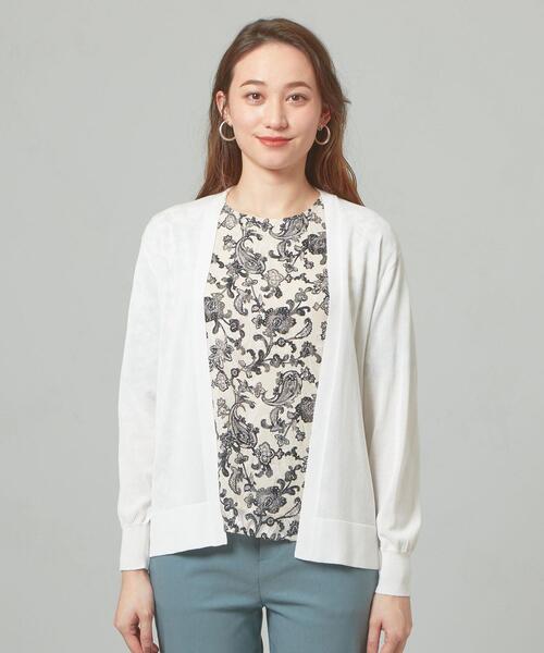 closet story（クローゼットストーリー）の「＜closet story＞□デオドラント キナガシ カーディガン -手洗い可能-（カーディガン/ボレロ・レディース・ホワイト/ネイビー/ライラック・FREE）」の13枚目の写真