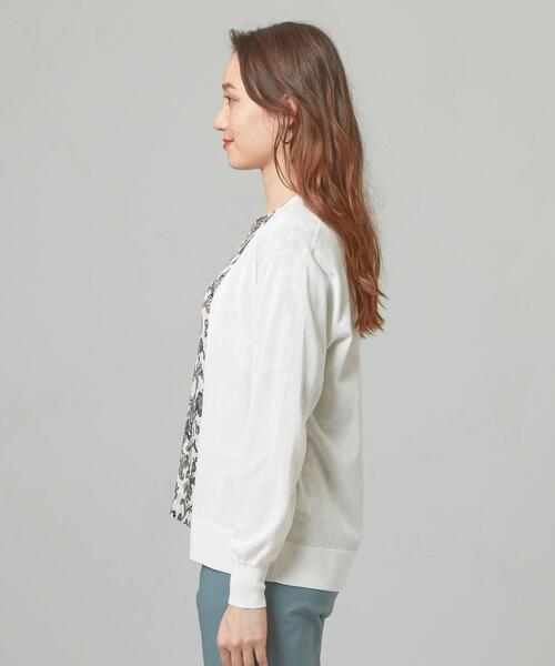 closet story（クローゼットストーリー）の「＜closet story＞□デオドラント キナガシ カーディガン -手洗い可能-（カーディガン/ボレロ・レディース・ホワイト/ネイビー/ライラック・FREE）」の10枚目の写真