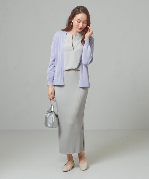 closet story（クローゼットストーリー）の「＜closet story＞□デオドラント キナガシ カーディガン -手洗い可能-（カーディガン/ボレロ・レディース・ホワイト/ネイビー/ライラック・FREE）」の14枚目の写真