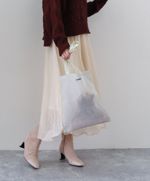 archives(アルシーヴ)の「プリーツ巾着付きメッシュトート(トートバッグ・レディース・ブラック/ベージュ/グレー・FREE)」の10枚目の写真