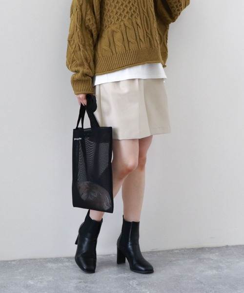 archives(アルシーヴ)の「プリーツ巾着付きメッシュトート(トートバッグ・レディース・ブラック/ベージュ/グレー・FREE)」の8枚目の写真