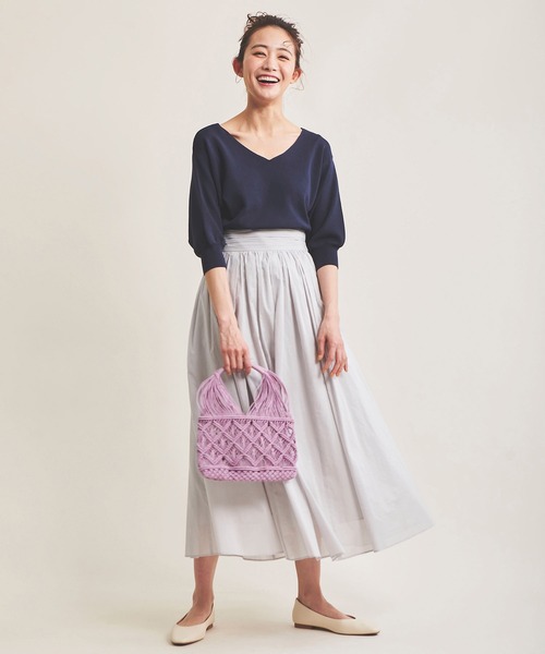 The Virgnia（ザ ヴァージニア）の「総針Vネックサマーニット（ニット/セーター・レディース・ネイビー/オフホワイト/ブルー/イエロー/ピンク・FREE）」の12枚目の写真