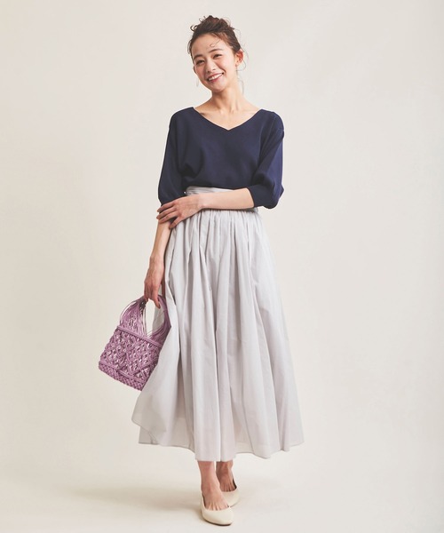 The Virgnia（ザ ヴァージニア）の「総針Vネックサマーニット（ニット/セーター・レディース・ネイビー/オフホワイト/ブルー/イエロー/ピンク・FREE）」の6枚目の写真