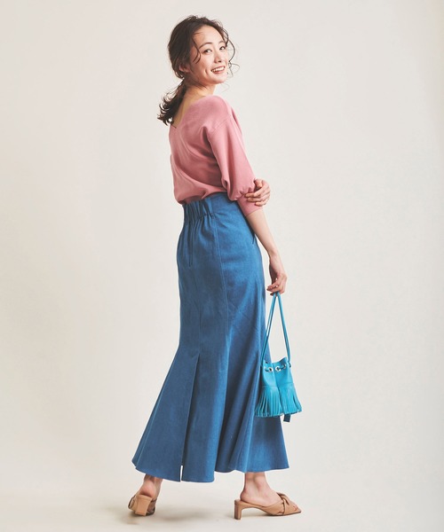 The Virgnia（ザ ヴァージニア）の「総針Vネックサマーニット（ニット/セーター・レディース・ネイビー/オフホワイト/ブルー/イエロー/ピンク・FREE）」の11枚目の写真