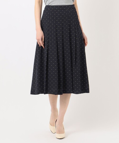 J.PRESS（ジェイプレス）の「【洗える】ポリエステル デシン幾何プリント スカート（スカート・レディース・スモーキーグリーン系5/ネイビー系5・T15/T13）」の7枚目の写真