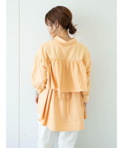 Green　Parks（グリーンパークス）の「切替ギャザー襟付ブラウス＊（シャツ/ブラウス・レディース・ミント/オレンジ/オフホワイト・FREE）」の12枚目の写真